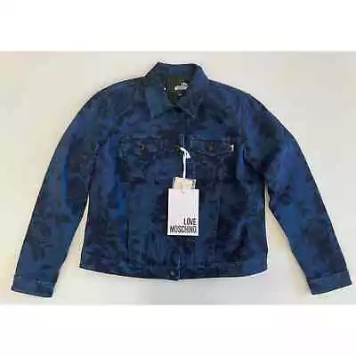 Love Moschino Women's Denim Blue Cotton Jacket Size 10 $598 NWT🛒 • $250