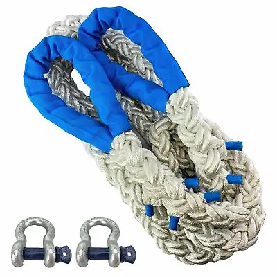 16mm White Nylon Kinetic 5T Recovery Tow Rope ATV 4x4 X 9m With 3.25T Shackles • $97.25