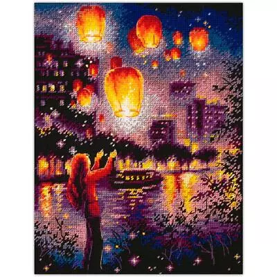 Magic Needle Zweigart Edition Counted Cross Stitch Kit  Sky Lanterns  20x27cm  • $29.06