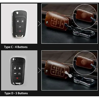 2 3 4 5 Buttons Vintage Leather Car Smart Key Fob Cover Case For Chevrolet Buick • $19.60