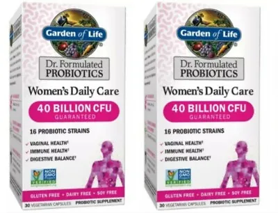 $37.99 • Buy (lot Of 2)Garden Of Life Probiotics Women's Daily Care 40 Billion CFU 30 Capsule