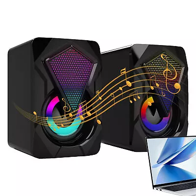 1 Pair PC Computer Speakers Stereo USB Jack Desktop Laptop Clear Sound Music  • $21.86