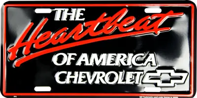 Chevrolet The Heartbeat Of America Embossed Metal License Plate Sign • $9.88