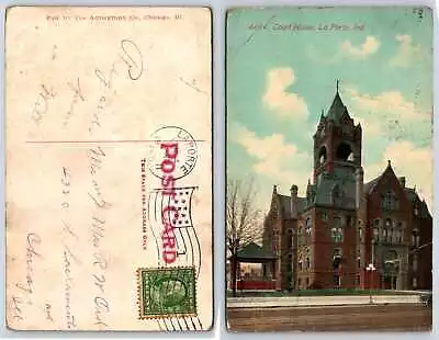 La Porte COURT HOUSE Indiana Postcard E330 W/ Creasing • $1.98