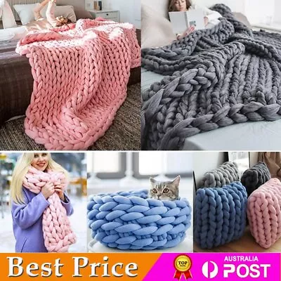 Handmade DIY Chunky Yarn Wool Roving Bulky Yarn Hand Knitting For Blanket Scarf • $18.99