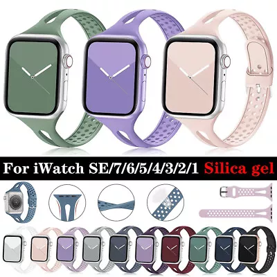 $4.74 • Buy Sport IWatch Band Strap Bracelet Slim Accessories For Apple Watch 7 6 SE 38 45mm