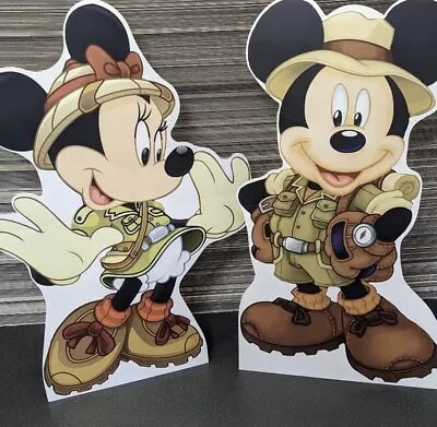 Safari Mickey And Minnie Mouse CARDBOARD CUTOUTS - 3ft • $123.21