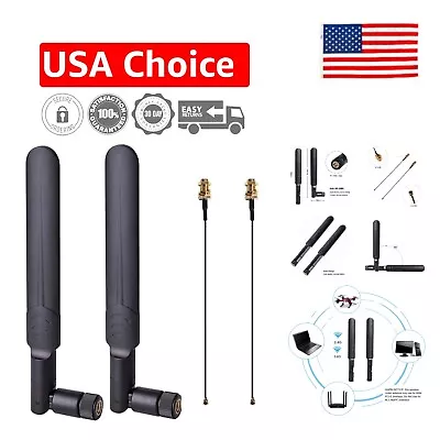 Wireless Antenna Set - 8dBi Dual Band + 15CM Pigtail Cable - Extend WiFi Range • $17.99