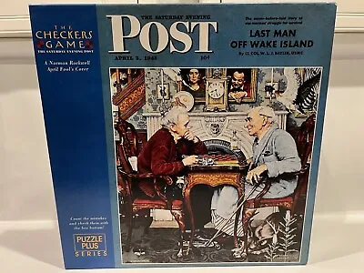 Springbok THE CHECKERS GAME 500 Piece Puzzle NORMAN ROCKWELL Saturday Evening • $17