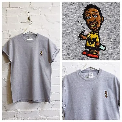 Actual Fact ODB X Charlie Brown Embroidered Heather Grey Hip Hop Tee T-shirt • £20