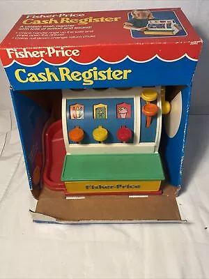 Vintage 1990 Fisher Price Cash Register #2044 Bell Works & 4 COINS Includes Box! • $19.99