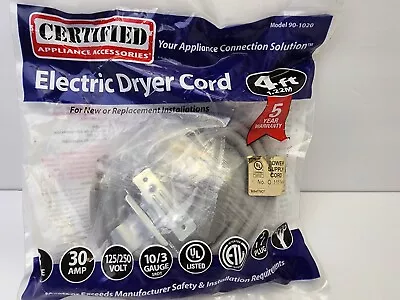 3 Prong  Universal Electric Dryer Power Cord  4 Foot 3 Wire 30 Amp • $19.95