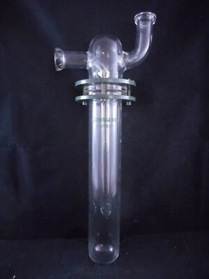 $60 • Buy CHEMGLASS Glass 300mm Vacuum Trap Complete AIRFREE Schlenk 57mm Flange #20 B