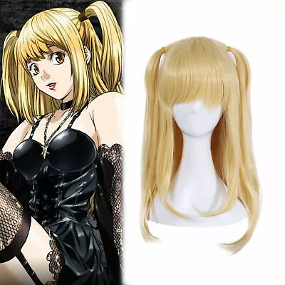 Misa Amane Cosplay Wig Women Blonde Long Straight Bangs Anime Hair Full Wigs： • $21.50