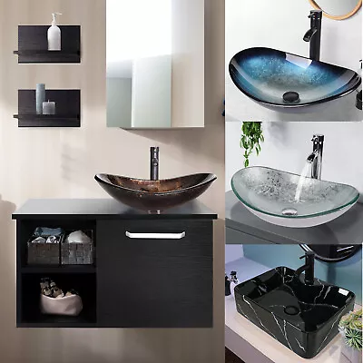 28 In Wall Mounted Bathroom Vanity Single Sink Countertop Combo Storage Cabinet • $255.99