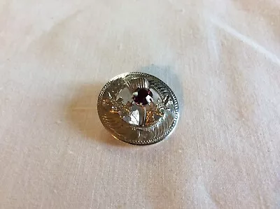 Vintage Ward Brothers Sterling Silver Scottish Amethyst Thistle Pin Brooch • $15