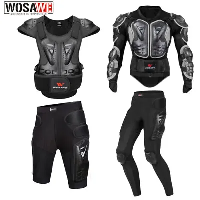 WOSAWE Body Full Guard Impact Pants Motorbike Armored Chest Jacket Protector Set • $54.92