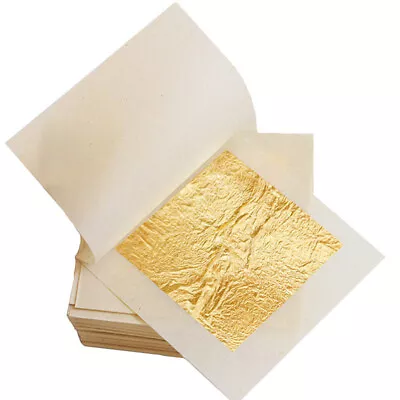 24K Gold Leaf Edible Gold Foil Sheets For Cake Deco Arts Craft Paper Painting • £8.74