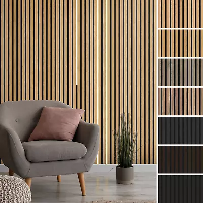 OAK Slatwall Panels (Real Wood Veneer) Acoustic Slat Wall Panels - 60cm X 240cm • £89.99