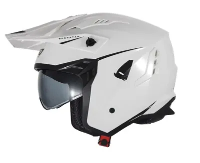 UFO Sheratan Jet Street Trials Helmet Gloss White -  All Sizes • $93.31