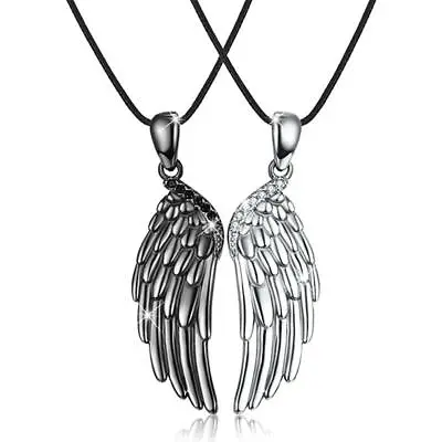 $5.96 • Buy 2x Angel Wings Couple Necklace For Him & Her Clavicle Chain Valentine's Day Gift