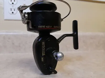 Vintage Early Mitchell 300 Spinning Reel With Accessory Handle Made In France  • $29.99