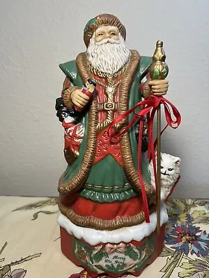 Vintage Music Box Santa Ceramic   A Merry Old Soul  Christmas 10+” • $23