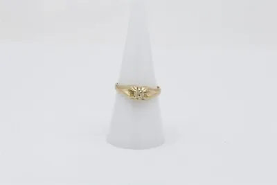 Vintage 14k Yellow Gold Old Mine Cut Diamond Ring Sz 7.5 0.33 Ct • $345