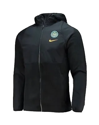 $74.99 • Buy Nike Inter Milan Woven Fleece Full Zip Hooded Black Jacket DB7799-014 Men's XL