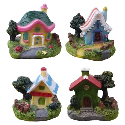  4 Pcs Miniature Landscape Accessories Fairy House Resin Ornaments Small Decors • £11.75