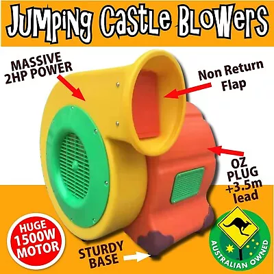 Jumping Castle Blowers 2 HP NEW 1500W Motor Bouncy Castles Slide Fan Inflatable • $314.10