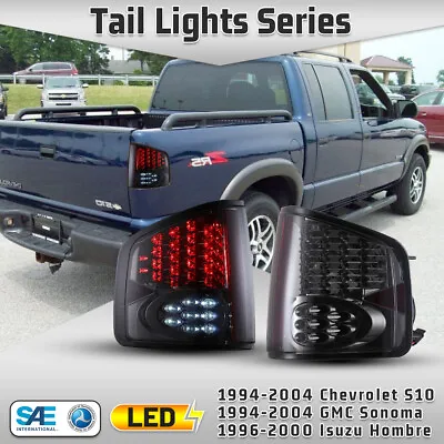 LED Tail Lights For 94-04 Chevy S-10 Pickup GMC Sonoma Rear Lamp Chrome Smoke • $86.99