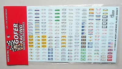 License Plates 1:24 1:25 Gofer Racing Decals Car Model Accessory 11001-r • $8.99
