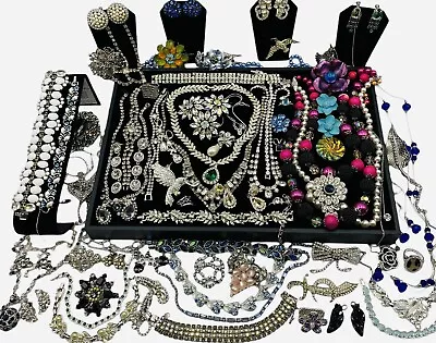 77 Vtg Quality Rhinestone Jewelry Lot SIGN Vendome Trifari Dior Hollycraft + LBS • $54.99