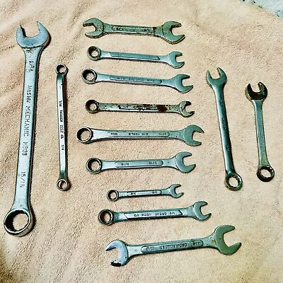 Vintage Lot Of 13 Wrenches From Various Manufacturers All Different Sizes • $14.95