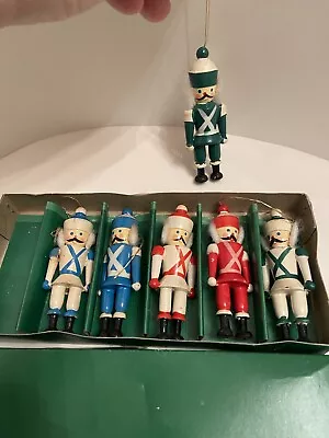 LILIAN VERNON Nutcrackers Ornaments Set 6 Vintage NEW OLD STOCK Orig Box SO CUTE • $14