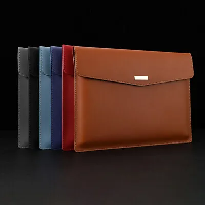 A4 Waterproof Leather Business Briefcase File Folder Document Storage Bag NEW! • £6.55