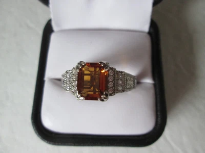 $49.80 • Buy Mens Madeira Citrine And Zircon Platinum Over Sterling Ring (Size 14) 3.50 Ctw
