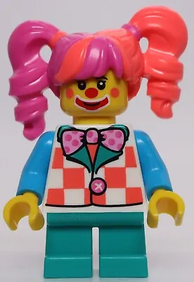 Lego Little Clown Girl Birthday Party Dark Pink Coral Hair • $7.99