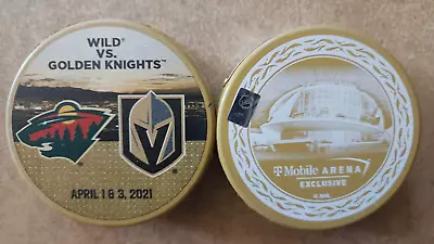 NHL Vegas Golden Knights Vs Minnesota Wild PUCK 4/1-3/21 TMobile Arena Exclusive • $10.99