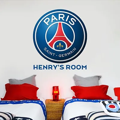 £19.99 • Buy Paris Saint-Germain Crest And Personalised Name Wall Sticker + PSG Decal Set