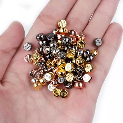 50pcs7mm Round Flat Russian Letter Spacer Bead For Jewelry Making Diy Bracelet Z • $0.01