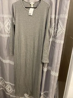 H& M Ribbed Long Sleeve Tie Waist Maternity Dress (Sz L) NWT • $17