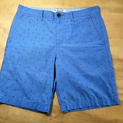 Penguin Men's Size 32 Blue Flat Front Cotton Casual Walking Shorts • $24.99