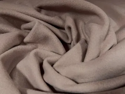 £9.99 • Buy Wool Blend Flannel Brushed Coat Jacket Fabric, Per Metre - Plain - Stone Rose