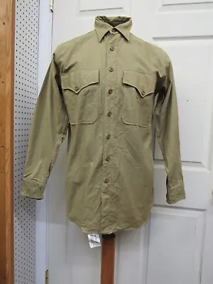 WW2 USMC Uniform Service Shirt Summer Khaki Cotton US Marine Corps 1945 Dated • $115