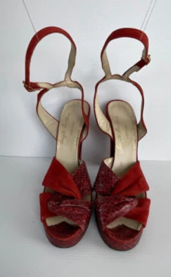 £134.59 • Buy Terry DeHavilland Red Strappy Sandals HIGHLY COLLECTIBLE