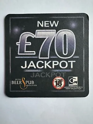 British Beer & Pub Association Fruit Machine New £70 Jackpot Beer Mat • £1.20