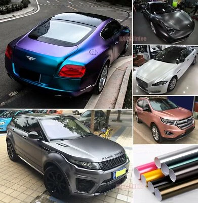 $273.23 • Buy Stretch Car Pearl Metal Satin Matte Metallic Chrome Vinyl Wrap Sticker Decal US
