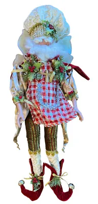 Mark Roberts Sugar And Spice Fairy Santa Large 21  Bakers Hat And Apron Kitchen • $225